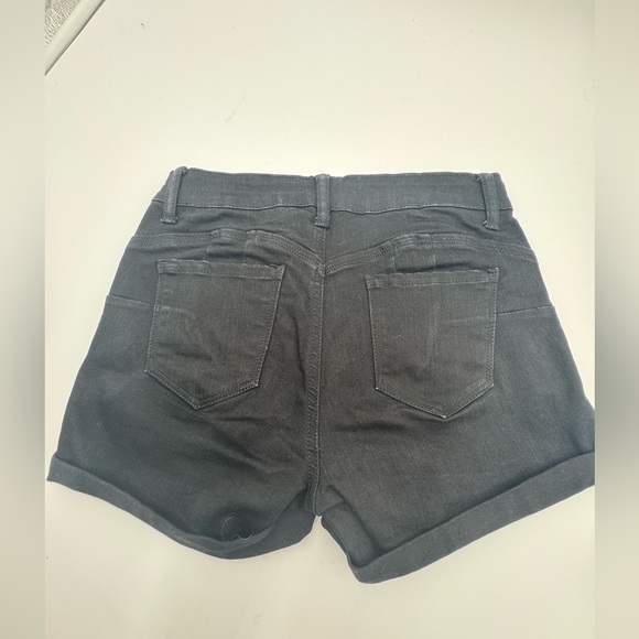 WAX JEAN High You Push Up Denim Shorts with 3-Button Stacked Band Size S Black - Picture 5 of 8